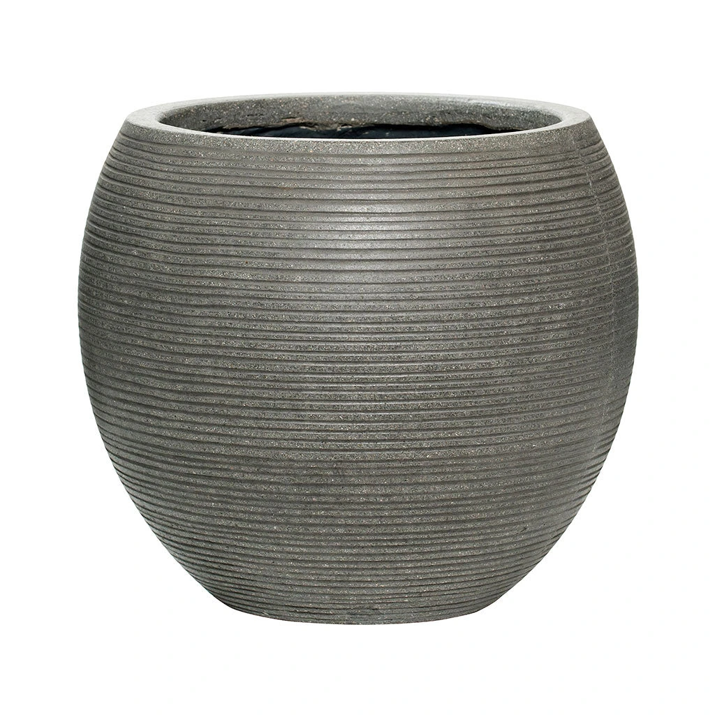 Abby Ridged Plant Pot - Dark Grey 6 Abby Ridged Plant Pot - Dark Grey - Image 4