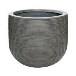 Cody Ridged Plant Pot - Dark Grey