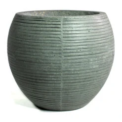 Abby Ridged Plant Pot - Dark Grey 23 Abby Ridged Plant Pot - Dark Grey -Plant Promotion Store Abby Ball Plant Pot Ridged Dark Grey 23cm New