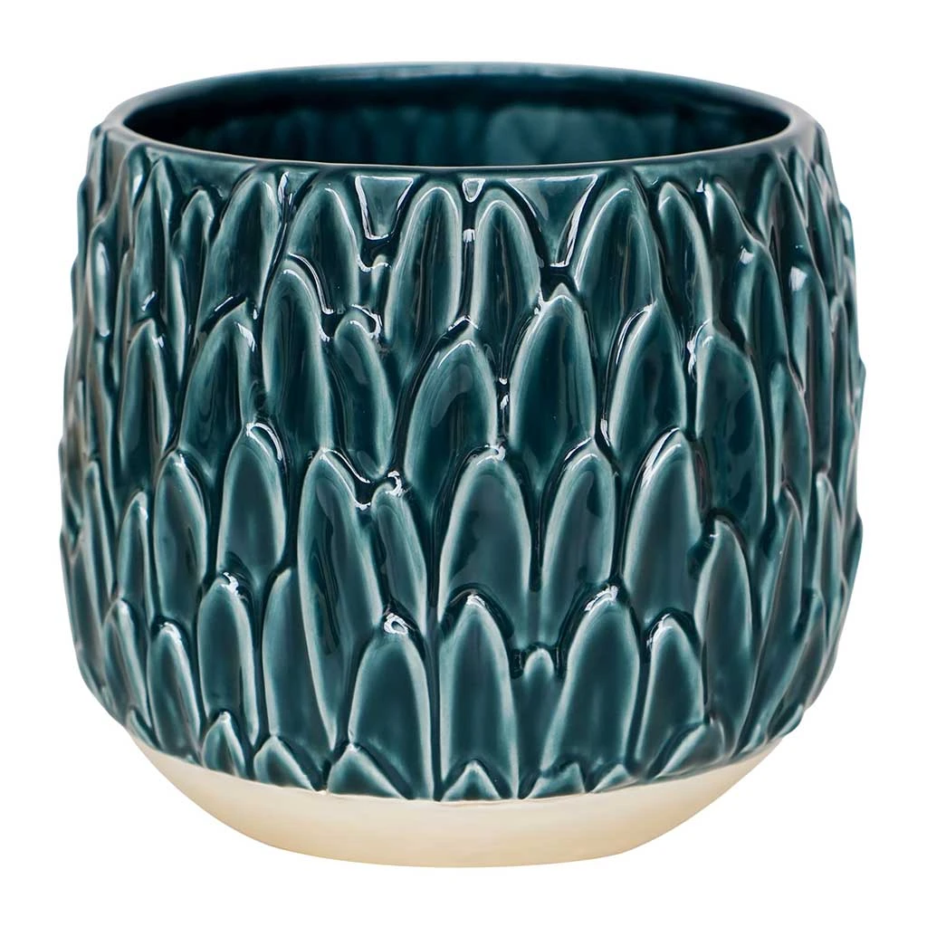Arles Leaf Plant Pot - Teal 3 Arles Leaf Plant Pot - Teal