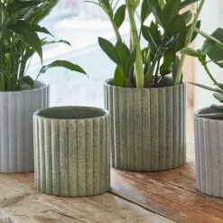 Azalea Ribbed Plant Pot - Speckled Green Stone -Plant Promotion Store Azalea Ribbed Plant Pot Speckled Green Stone 2