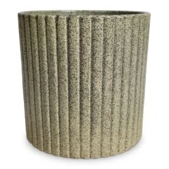 Azalea Ribbed Plant Pot - Speckled Green Stone -Plant Promotion Store Azalea Ribbed Plant Pot Speckled Green Stone 20x20cm