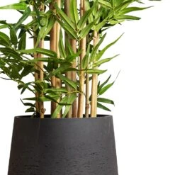Patt Plant Pot - Black Washed -Plant Promotion Store Bamboo Deluxe Artificial 145cm 15 stems Patt Pot Black Washed 34x29cm 2