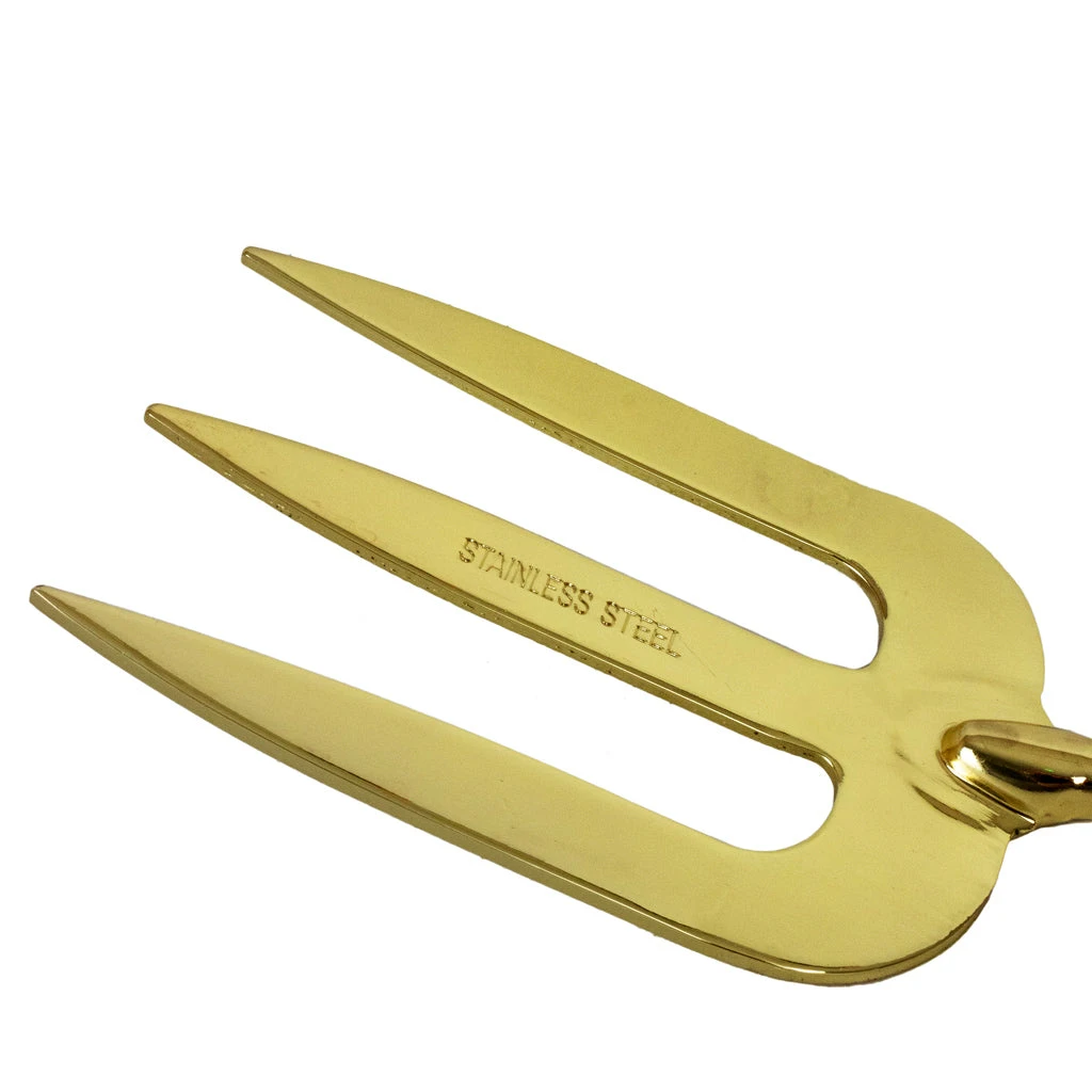 Beech Wood Fork - Gold Plated Stainless Steel 4 Beech Wood Fork - Gold Plated Stainless Steel - Image 2
