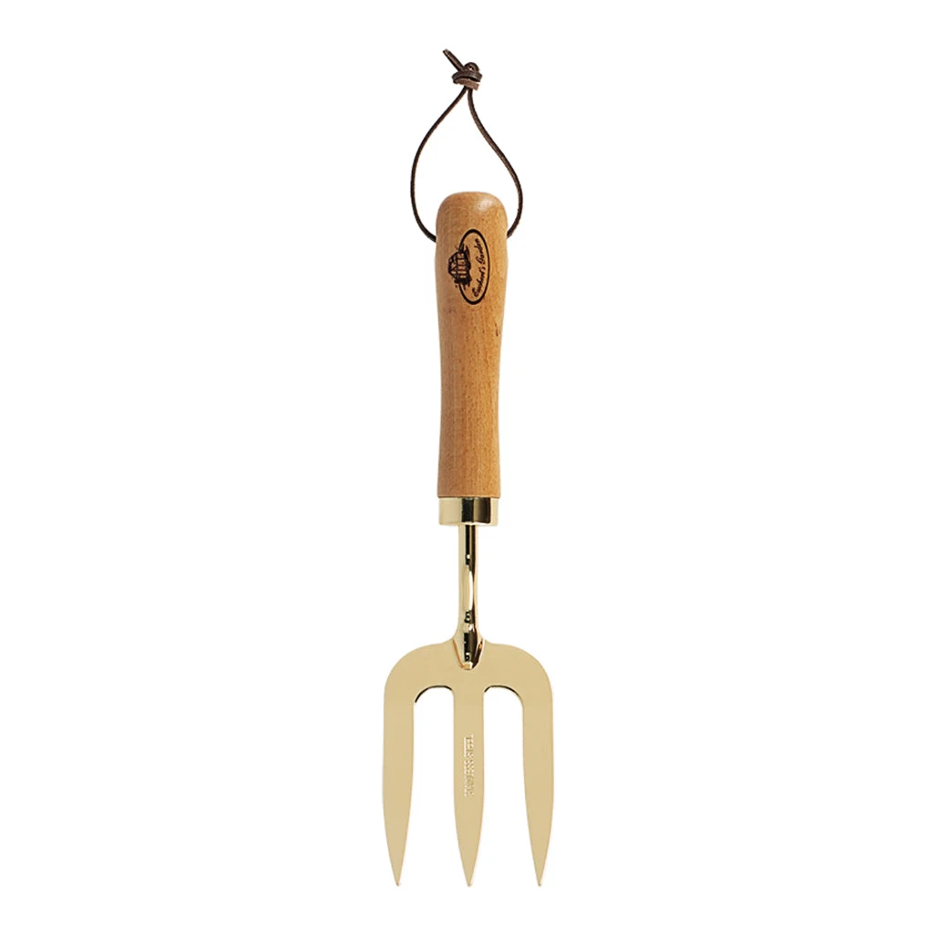Beech Wood Fork - Gold Plated Stainless Steel 3 Beech Wood Fork - Gold Plated Stainless Steel