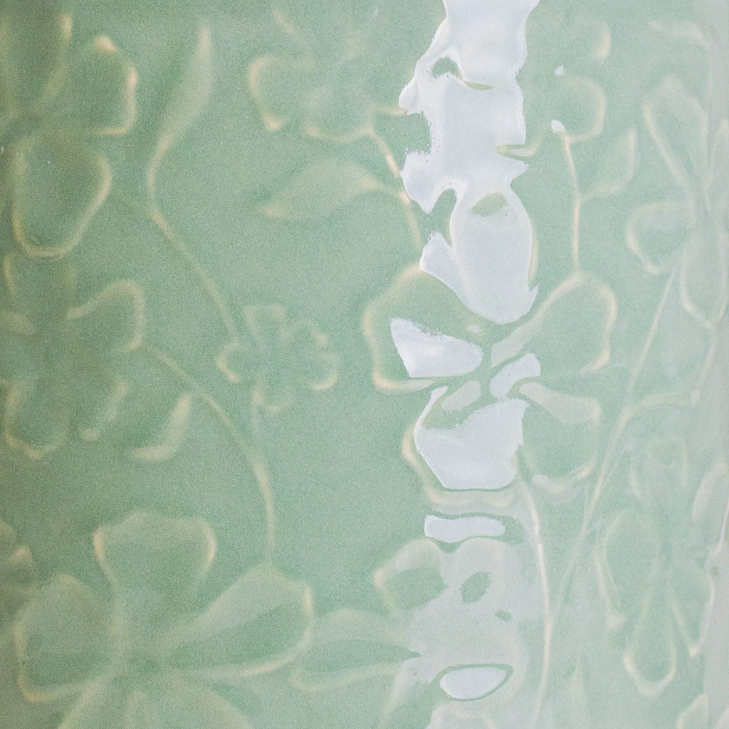 Betsy Embossed Plant Pot - Floral Mint 7 Betsy Embossed Plant Pot - Floral Mint - Image 5