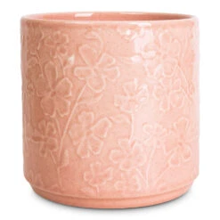 Betsy Embossed Plant Pot - Floral Pink -Plant Promotion Store Betsy Pot Floral Pink 17.5x16.5cm