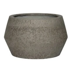 Harley Low Cement & Stone Plant Pot - Granite Grey