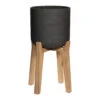 Charlie Plant Pot - Tall Stand - Black Washed -Plant Promotion Store Charlie Plant Pot Tall Stand Black Washed