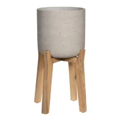 Charlie Plant Pot - Tall Stand - Grey Washed