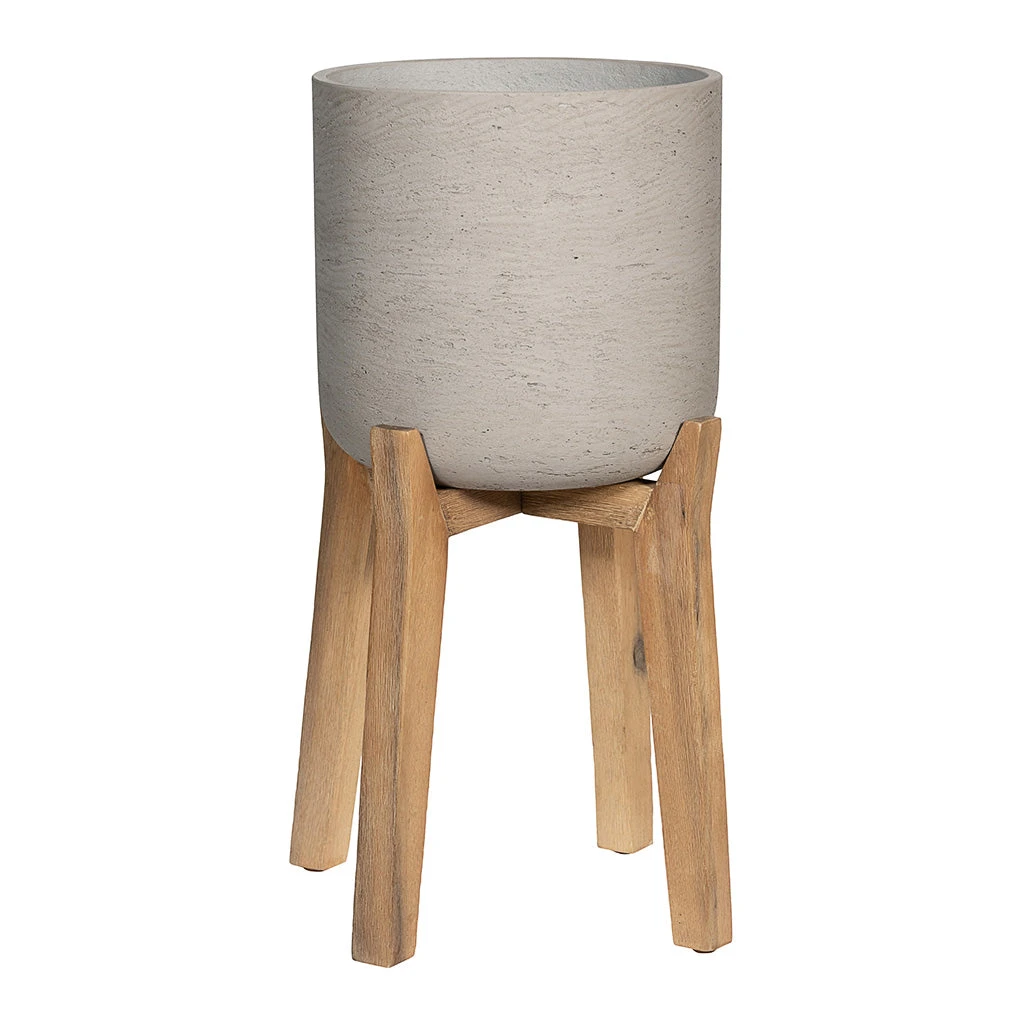 Charlie Plant Pot - Tall Stand - Grey Washed 3 Charlie Plant Pot - Tall Stand - Grey Washed