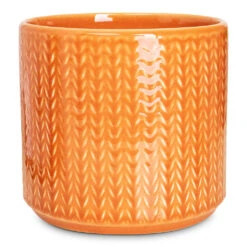 Chevron Plant Pot - Sienna