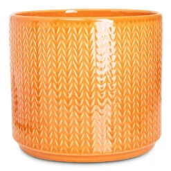 Chevron Plant Pot - Sienna -Plant Promotion Store Chevron Pot Sienna 19x17cm
