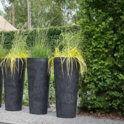 Claire Artstone Tall Planter - Black 9 Claire Artstone Tall Planter - Black -Plant Promotion Store Claire Artstone Tall Planter Black 1