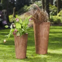 Claire Artstone Tall Planter - Oak -Plant Promotion Store Claire Artstone Tall Planter Oak 1