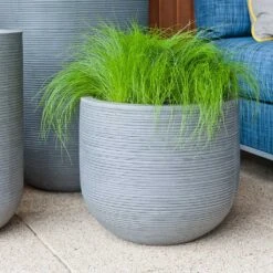 Cody Ridged Plant Pot - Dark Grey -Plant Promotion Store Cody Plant Pot Ridged Dark Grey Houseplant