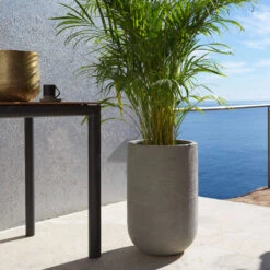 Cody Ridged Tall Planter - Dark Grey -Plant Promotion Store CodyPlantVase RidgedDarkGrey 2