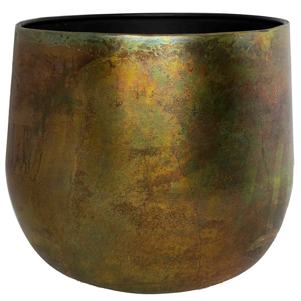 Elisa Metal Plant Pots - Set Of 3 - Vintage Green 10 Elisa Metal Plant Pots - Set Of 3 - Vintage Green - Image 8