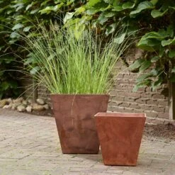 Ella Artstone Plant Pot - Oak 13 Ella Artstone Plant Pot - Oak -Plant Promotion Store Ella Artstone Oak LS1
