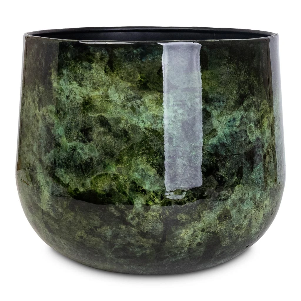 Emmie Metal Plant Pot - Mystic Green 11 Emmie Metal Plant Pot - Mystic Green - Image 9