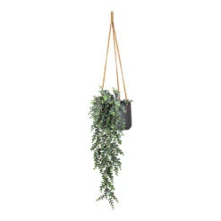 Patt Hanging Plant Pot - Black Washed -Plant Promotion Store Eucalypthus Hanging Bush Artificial 75cm Patt Hanging Pot Black Washed 20x17cm