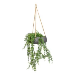Eileen Hanging Plant Bowl - Black Washed -Plant Promotion Store Fern Hanging Bush UV Resistant Artificial 80cm Eileen Hanging Bowl Black Washed 29x11cm