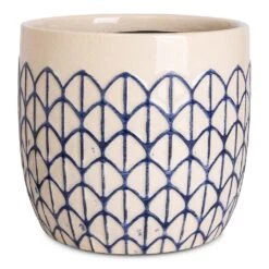 Geo Plant Pot - Crème Blue -Plant Promotion Store Geo Pot Creme Blue 14x13cm