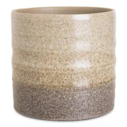 Gia Rippled Plant Pot - Stone Granite Dip -Plant Promotion Store Gia Pot Stone Granite 2 14x13cm