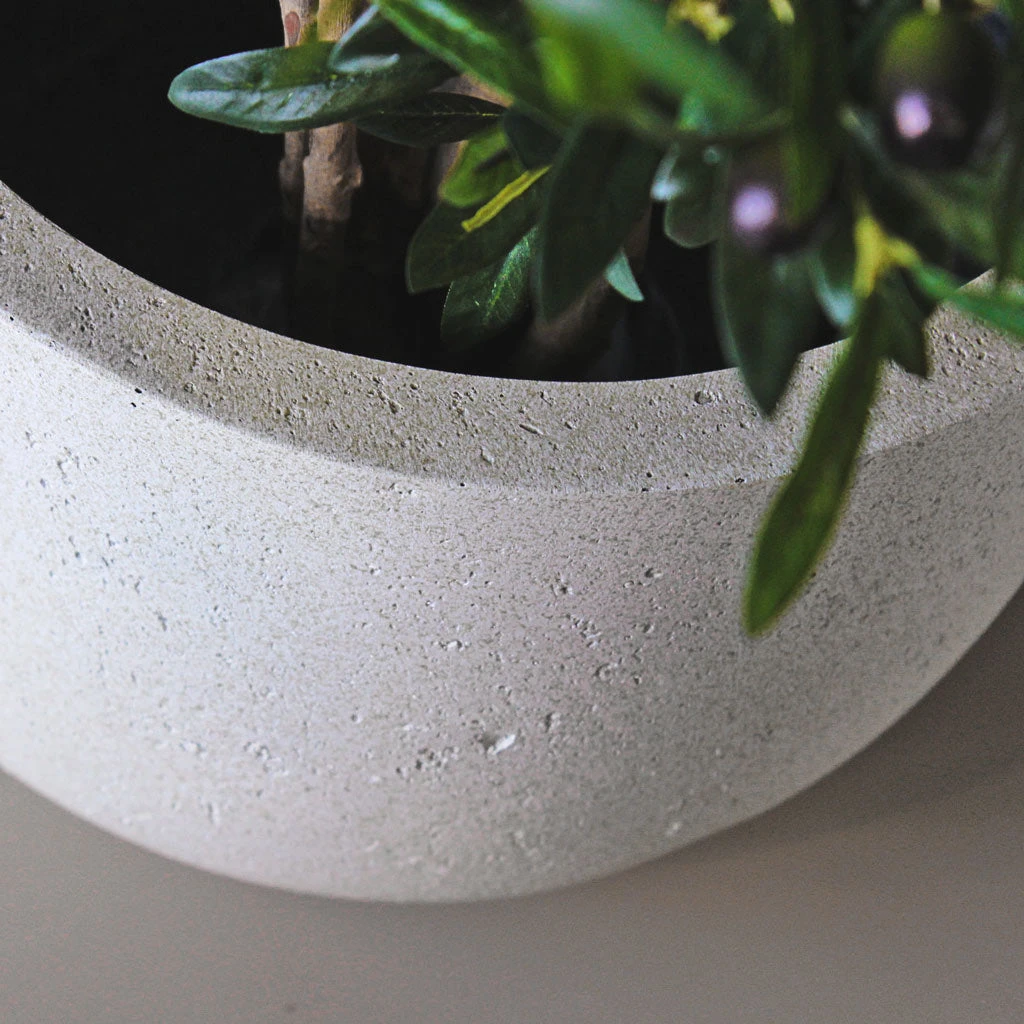 Grigio New Egg Pot Planter - Antique White Concrete 5 Grigio New Egg Pot Planter - Antique White Concrete - Image 3