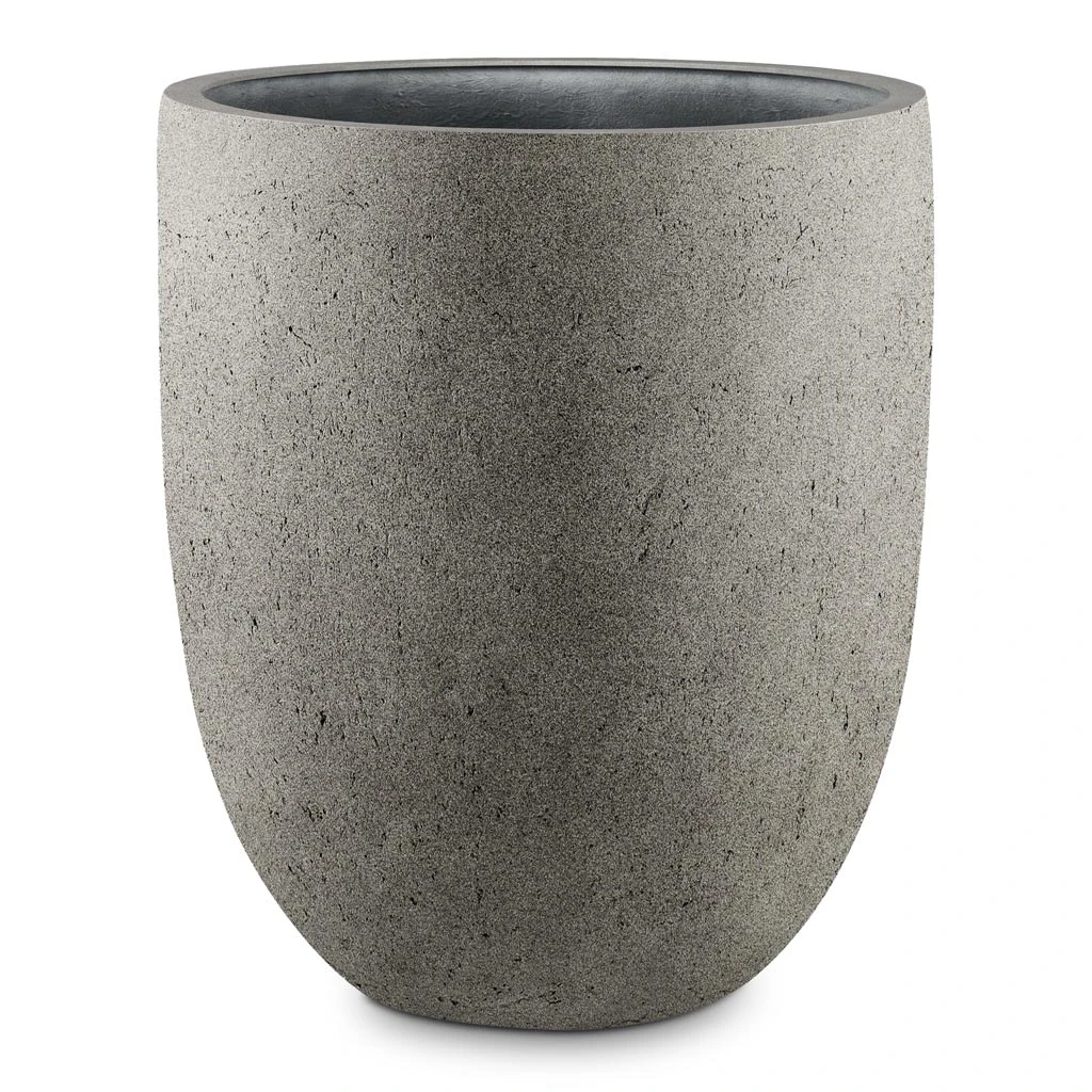 Grigio Tall Egg Pot Planter - Natural Concrete 3 Grigio Tall Egg Pot Planter - Natural Concrete