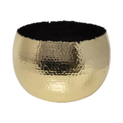 Hammered Bowl - Gold With Black -Plant Promotion Store Hammered Bowl Gold Black19cm
