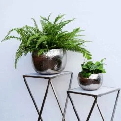 Hammered Bowl - Nickel With Black -Plant Promotion Store Hammered Bowl Nickel Black LS1