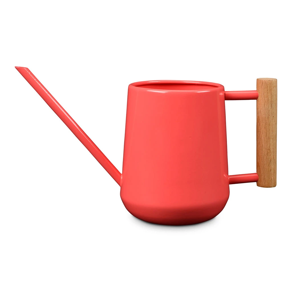 Indoor Watering Can 0.7L - Coral With Beech Handle 3 Indoor Watering Can 0.7L - Coral With Beech Handle