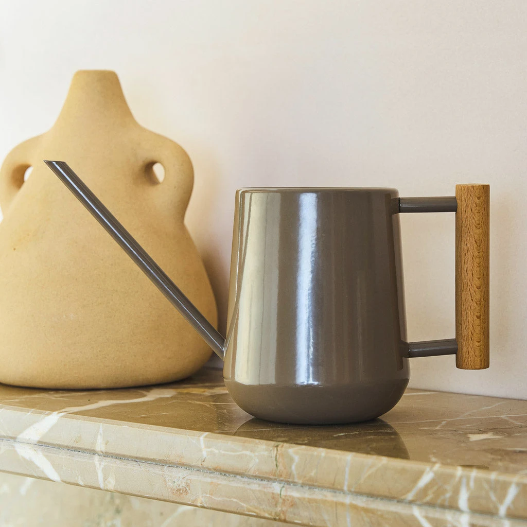 Indoor Watering Can 0.7L - Truffle With Beech Handle 4 Indoor Watering Can 0.7L - Truffle With Beech Handle - Image 2