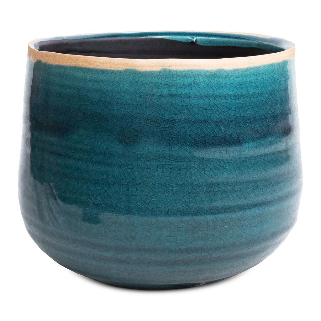 Iris Plant Pot - Turquoise 3 Iris Plant Pot - Turquoise