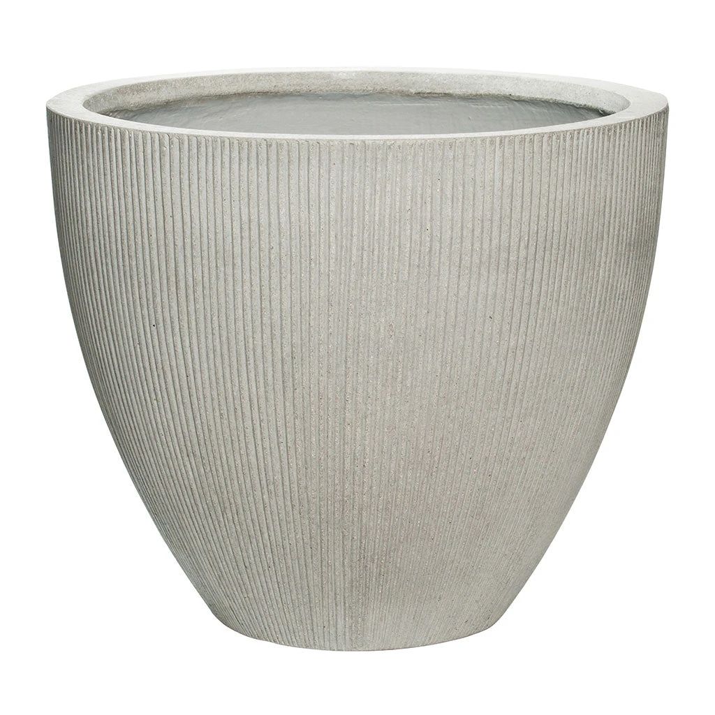 Jesslyn Ridged Plant Pot - Cement 6 Jesslyn Ridged Plant Pot - Cement - Image 4