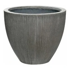 Jesslyn Ridged Plant Pot - Dark Grey