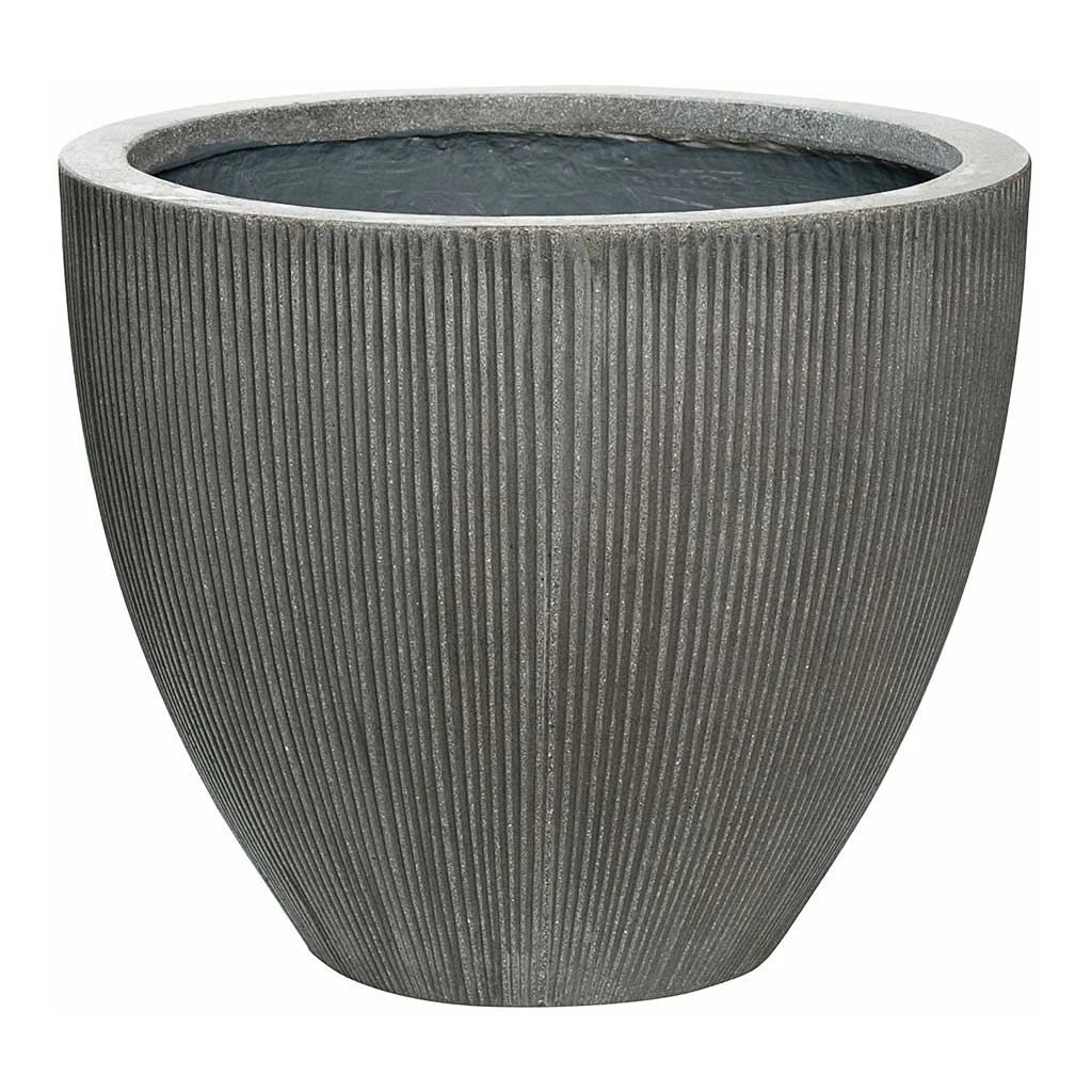 Jesslyn Ridged Plant Pot - Dark Grey 3 Jesslyn Ridged Plant Pot - Dark Grey