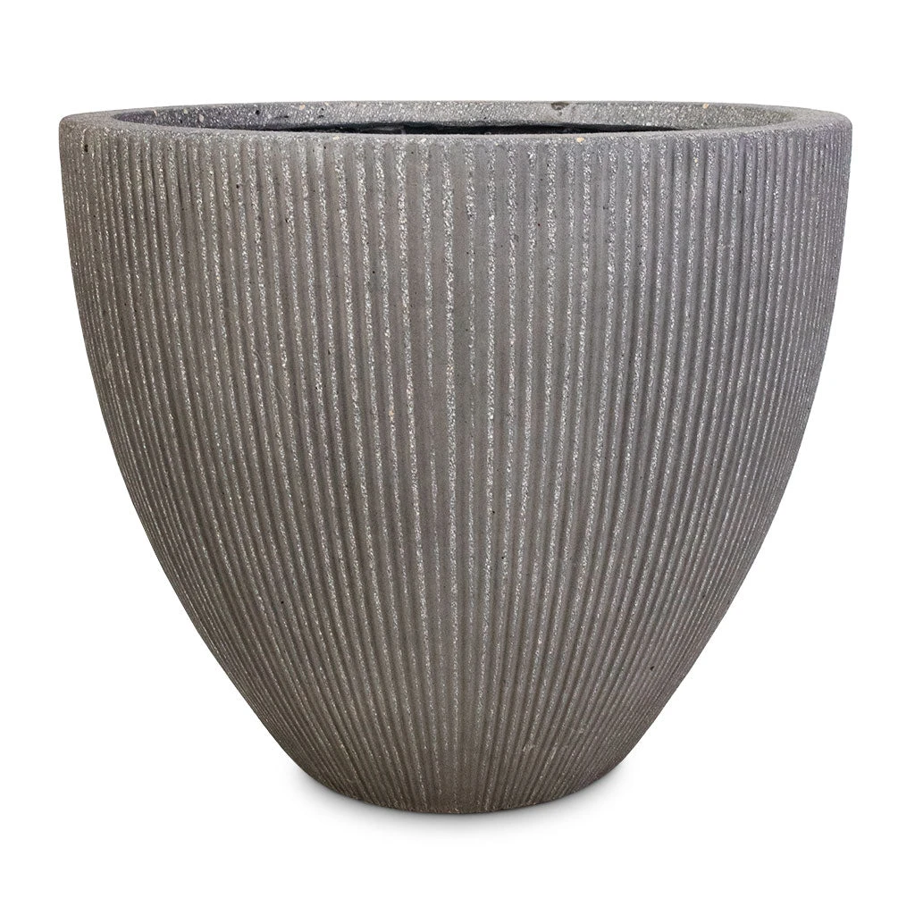 Jesslyn Ridged Plant Pot - Dark Grey 4 Jesslyn Ridged Plant Pot - Dark Grey - Image 2