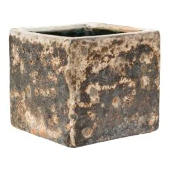 Lava Cube Relic Planter - Rust