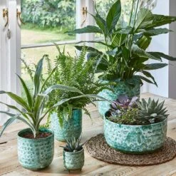 Ocean Glaze Plant Pot - Emerald 19 Ocean Glaze Plant Pot - Emerald -Plant Promotion Store Lifestyle Ocean Glaze Plant Pot Emerald 13x13cm