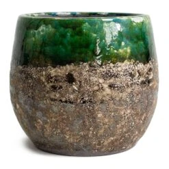 Lindy Plant Pot - Black Green