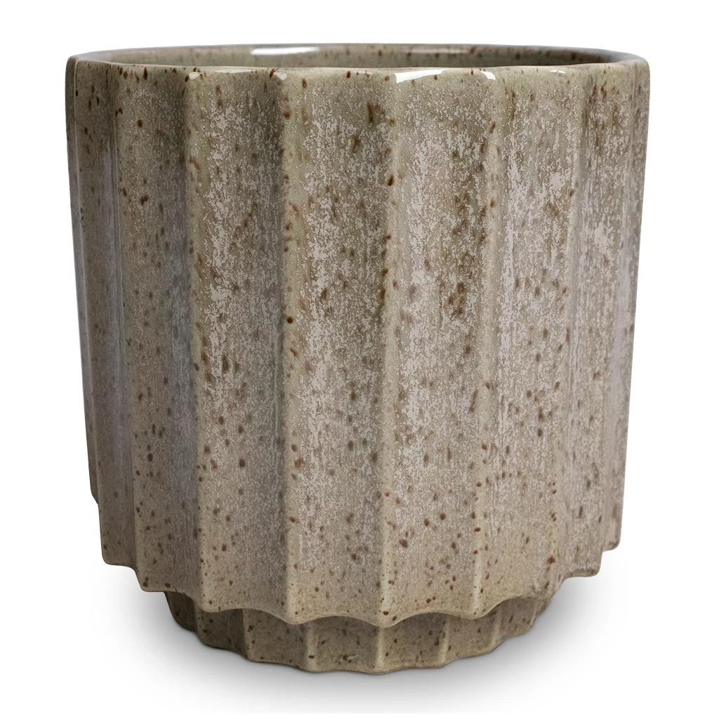 Lugano Scalloped Plant Pot - Green 5 Lugano Scalloped Plant Pot - Green - Image 3