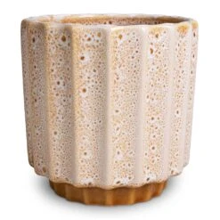 Lugano Scalloped Plant Pot - Mustard -Plant Promotion Store Lugano Scalloped Plant Pot Mustard 13x13cm