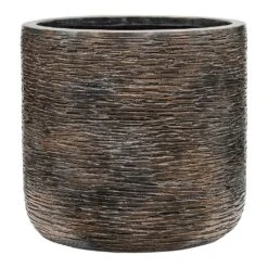 Luxe Lite Wrinkle Cylinder Planter - Bronze 18 Luxe Lite Wrinkle Cylinder Planter - Bronze -Plant Promotion Store Luxe Lite Wrinkle Cylinder Planter Bronze Large