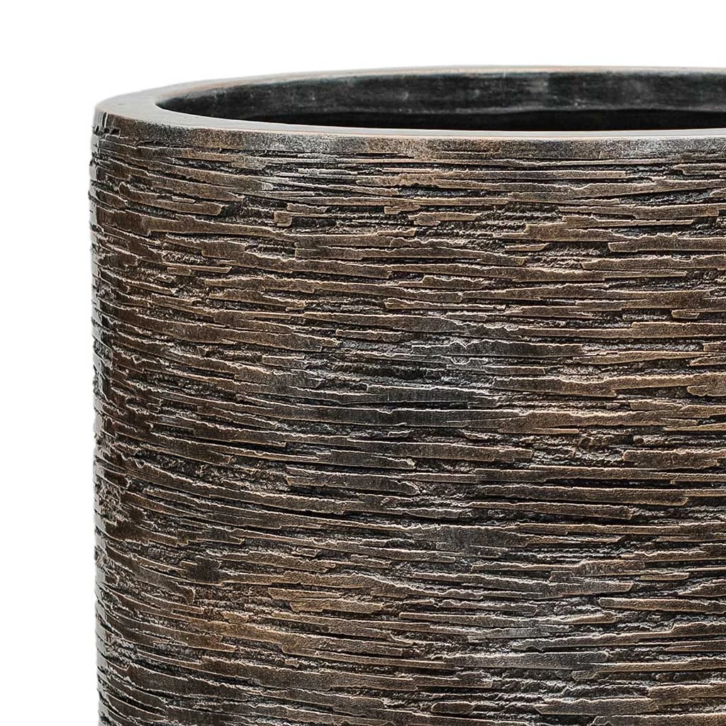 Luxe Lite Wrinkle Cylinder Planter - Bronze 8 Luxe Lite Wrinkle Cylinder Planter - Bronze - Image 6