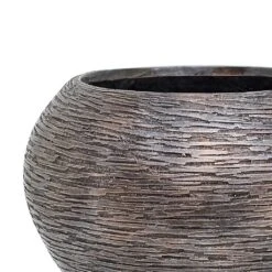 Luxe Lite Wrinkle Globe Planter - Bronze 15 Luxe Lite Wrinkle Globe Planter - Bronze -Plant Promotion Store Luxe Lite Wrinkle Globe Planter Bronze Close Up