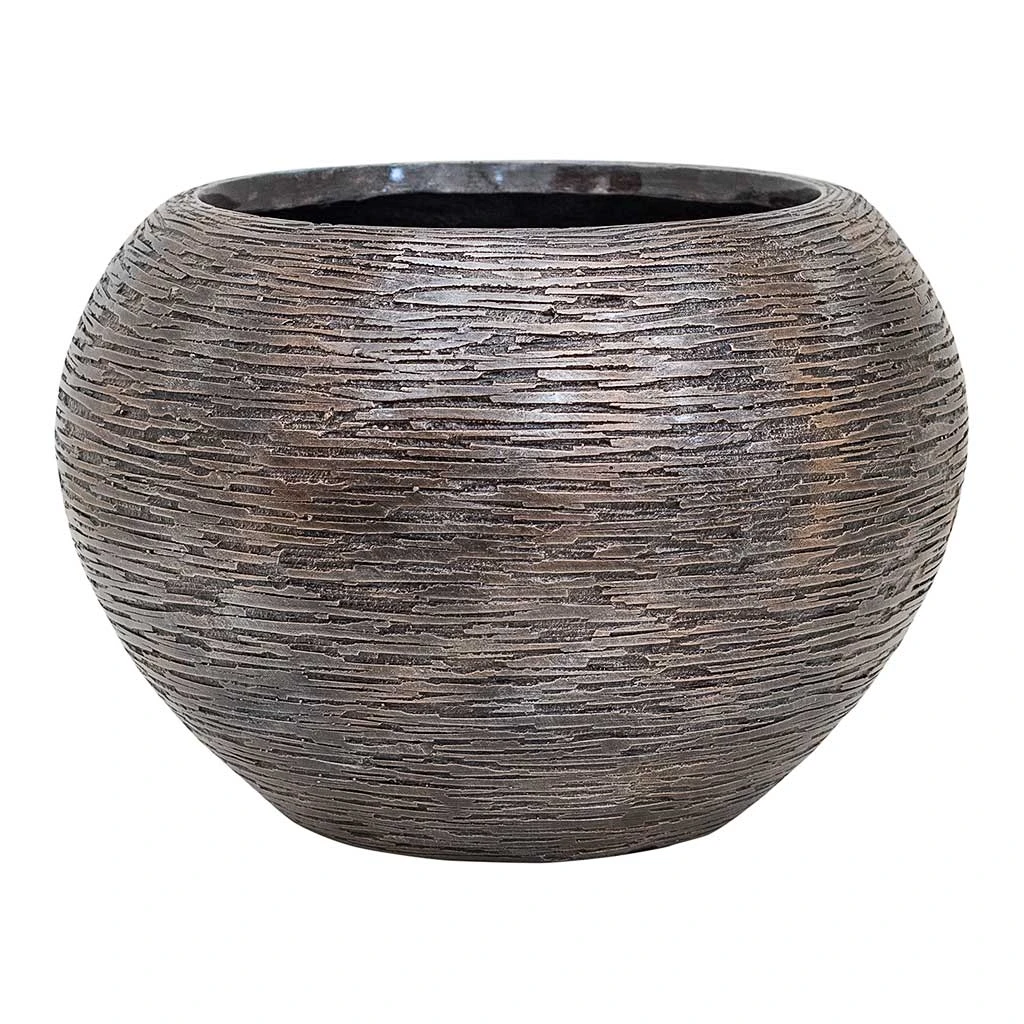 Luxe Lite Wrinkle Globe Planter - Bronze 3 Luxe Lite Wrinkle Globe Planter - Bronze
