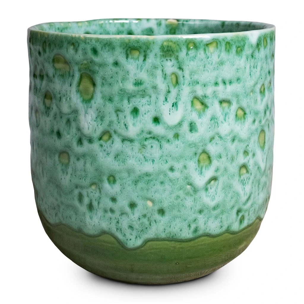 Ocean Glaze Plant Pot - Emerald 3 Ocean Glaze Plant Pot - Emerald