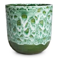 Ocean Glaze Plant Pot - Emerald 22 Ocean Glaze Plant Pot - Emerald -Plant Promotion Store Ocean Glaze Plant Pot Emerald 18x18cm